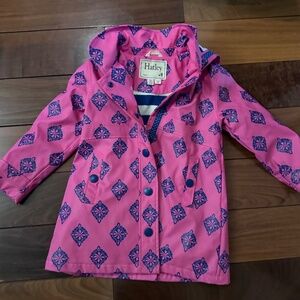 Hatley Kids Raincoat in Pink with Blue Accents